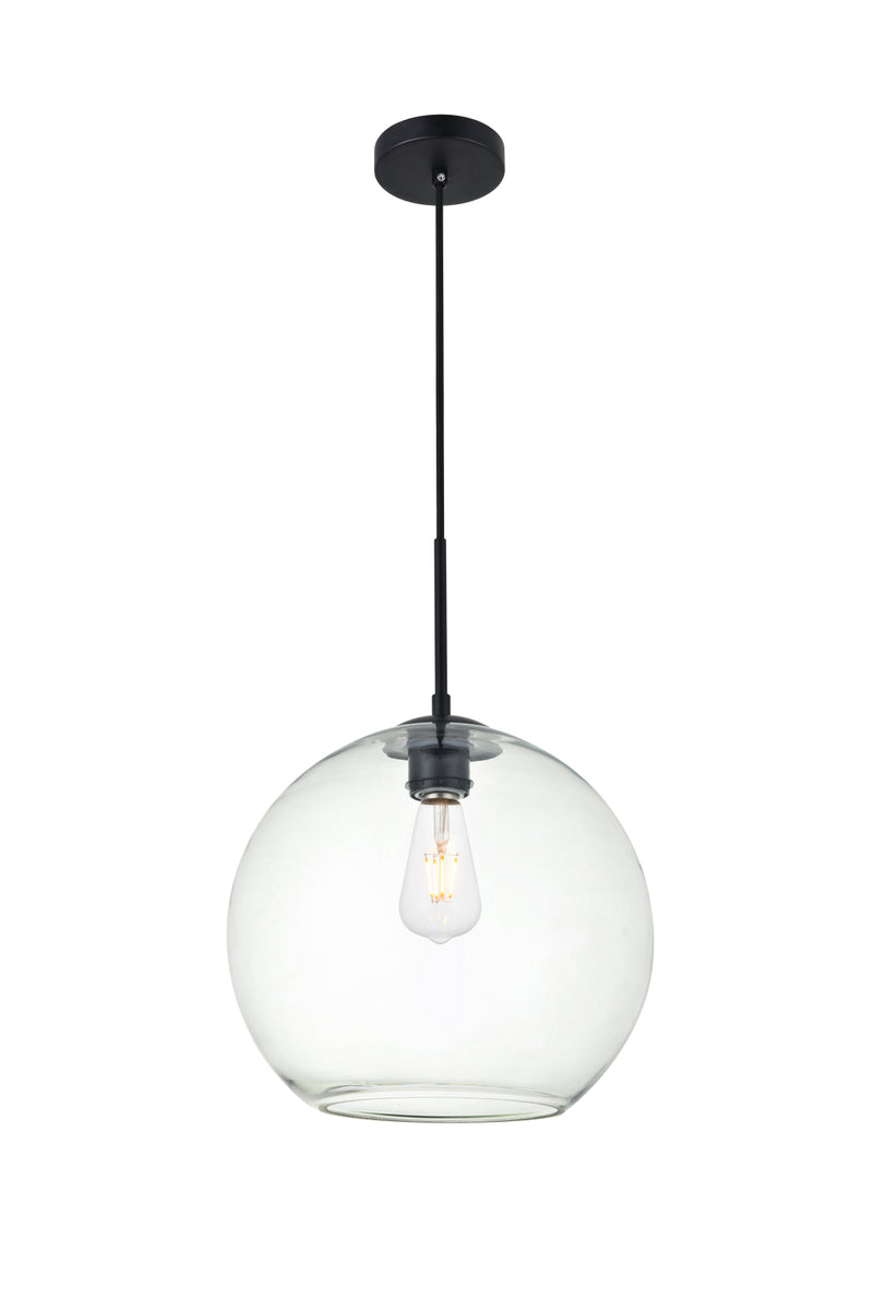 Baxter 1 Light Black Pendant With Clear Glass