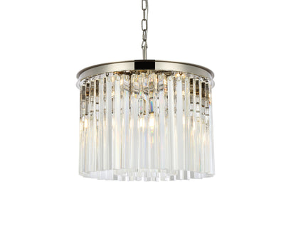 Sydney 6 light polished nickel Pendant Clear Royal Cut Crystal