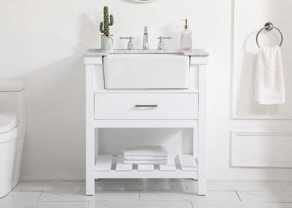 30 inch Single bathroom vanity in white