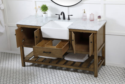 60 inch Single bathroom vanity in driftwood