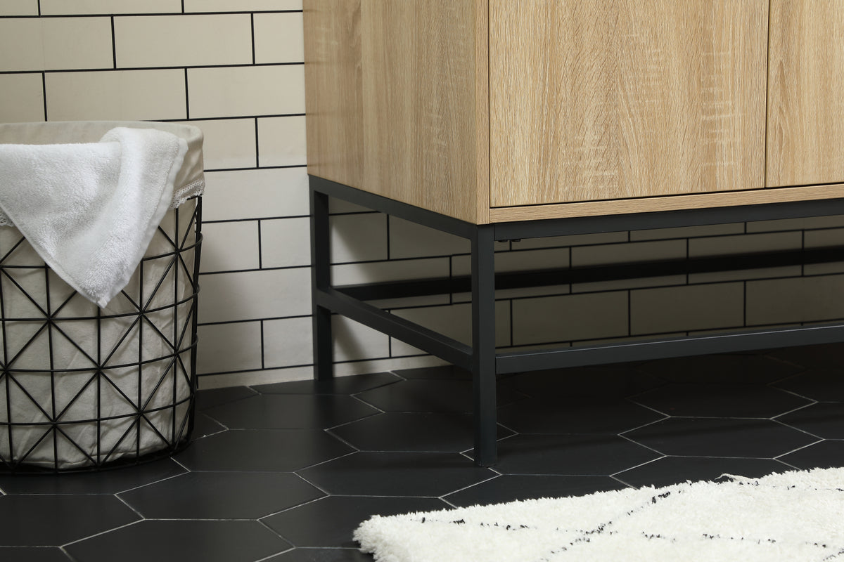 42 inch Single bathroom vanity in mango wood with backsplash