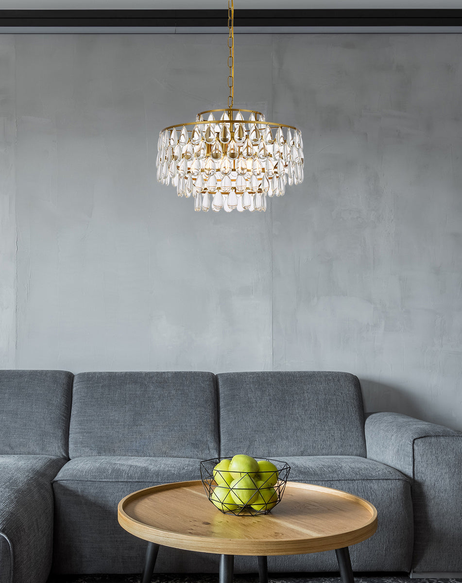 Mila 20 inch pendant in brass