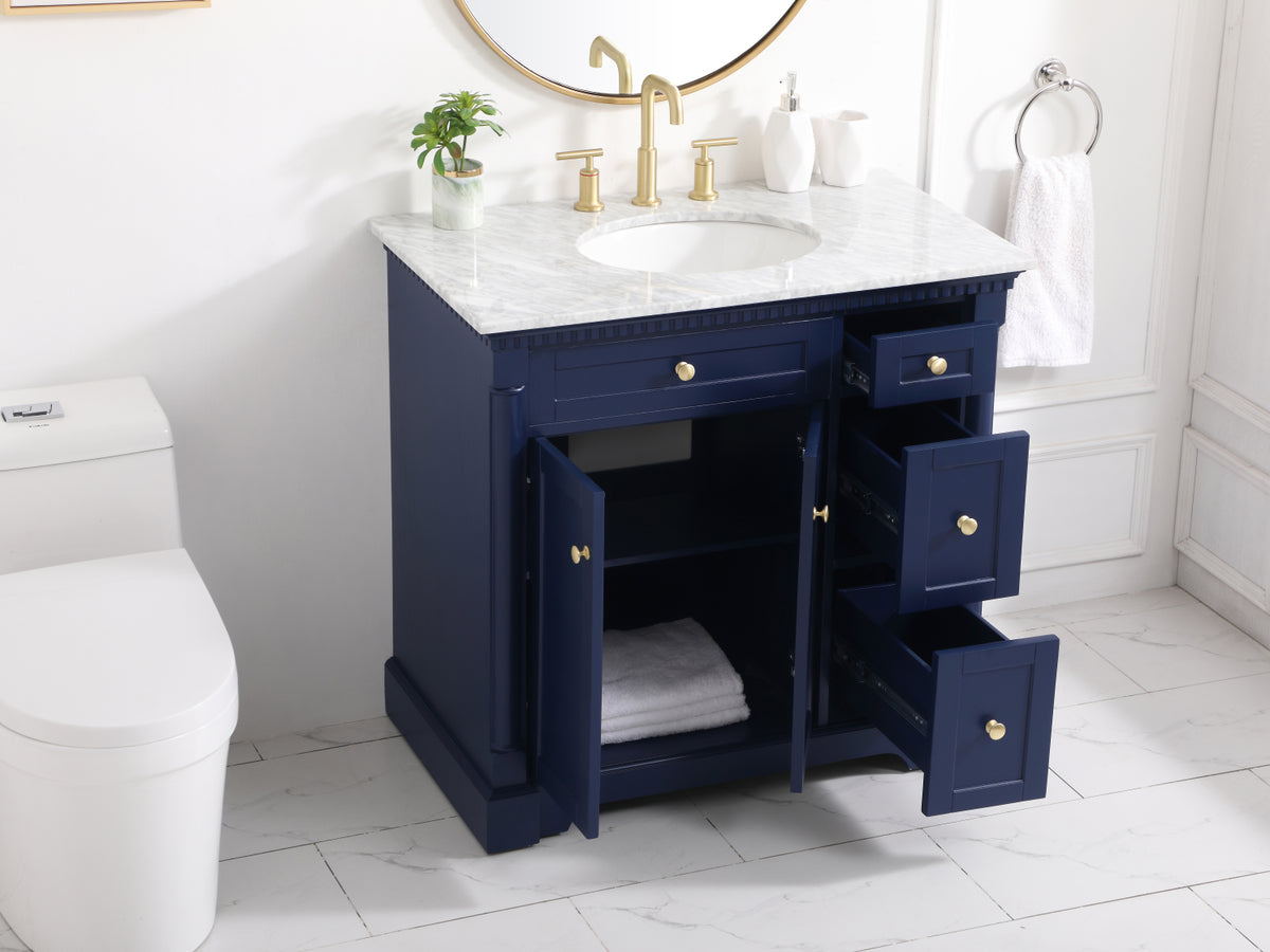 36 inch Single bathroom vanity in  Blue