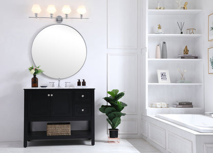 Gene 4 light Chrome and Frosted white glass Wall sconce