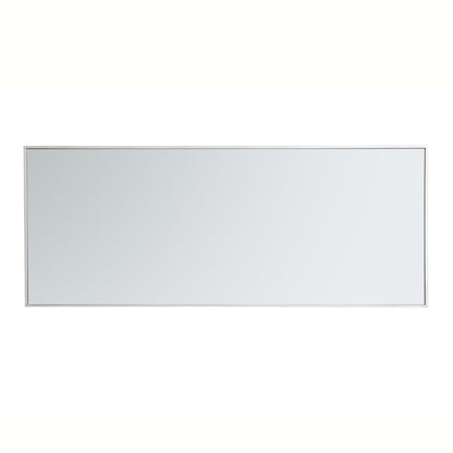 Metal frame rectangle mirror 24 inch in silver