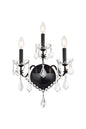 St. Francis 3 light Dark Bronze Wall Sconce Clear Royal Cut Crystal
