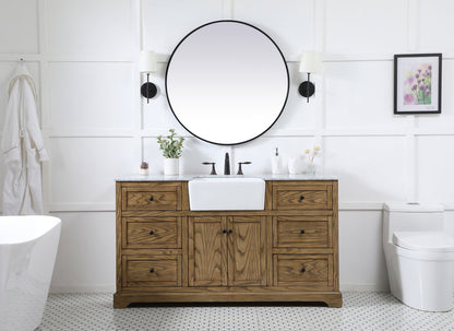 60 inch Single bathroom vanity in driftwood