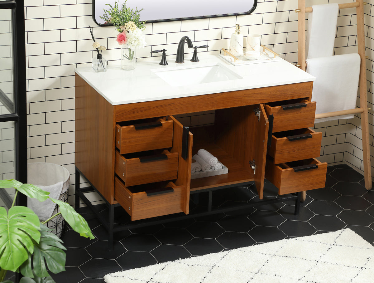 48 inch Single bathroom vanity in teak