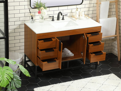 48 inch Single bathroom vanity in teak