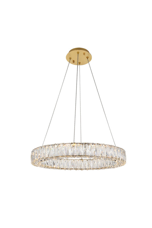 Monroe Integrated LED chip light gold Chandelier Clear Royal Cut Crystal