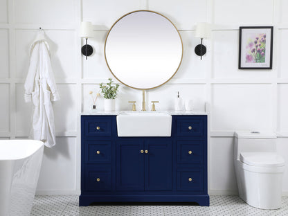 48 inch Single bathroom vanity in blue
