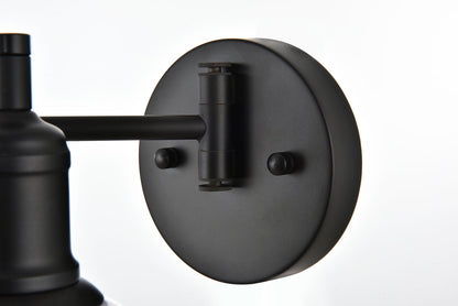 Davian 1 light Black and Clear swing arm wall sconce