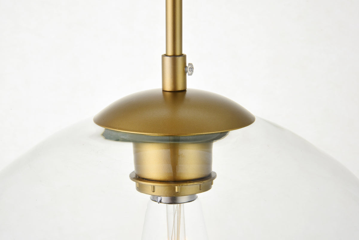 Baxter 1 Light Brass Pendant With Clear Glass