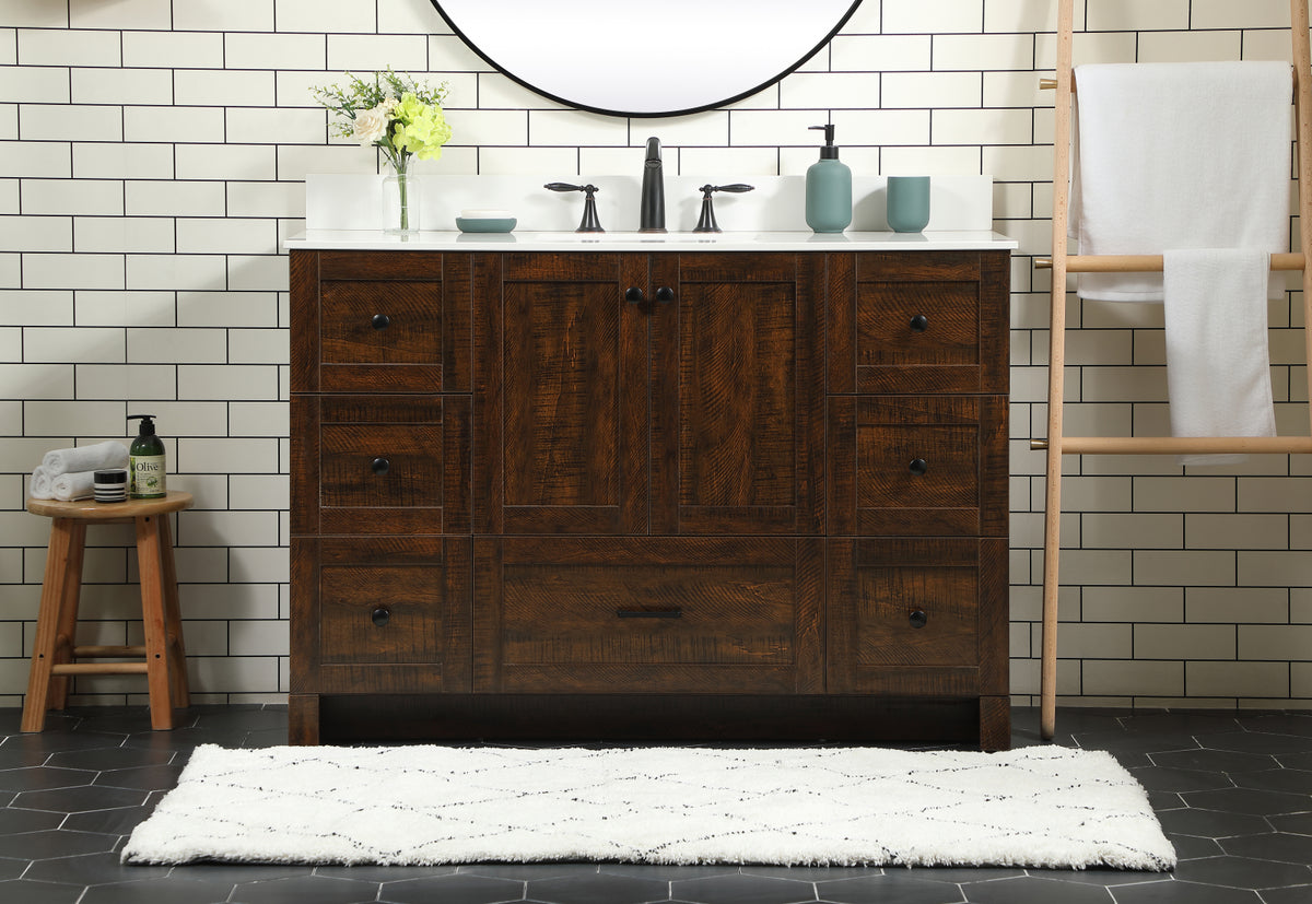 48 inch Single bathroom vanity in expresso with backsplash