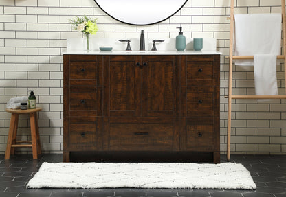 48 inch Single bathroom vanity in expresso with backsplash