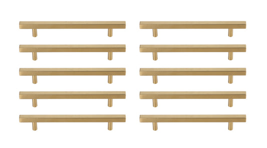 Dior 6-5/16" Center to Center Brass Bar Pull Multipack (set of 10)