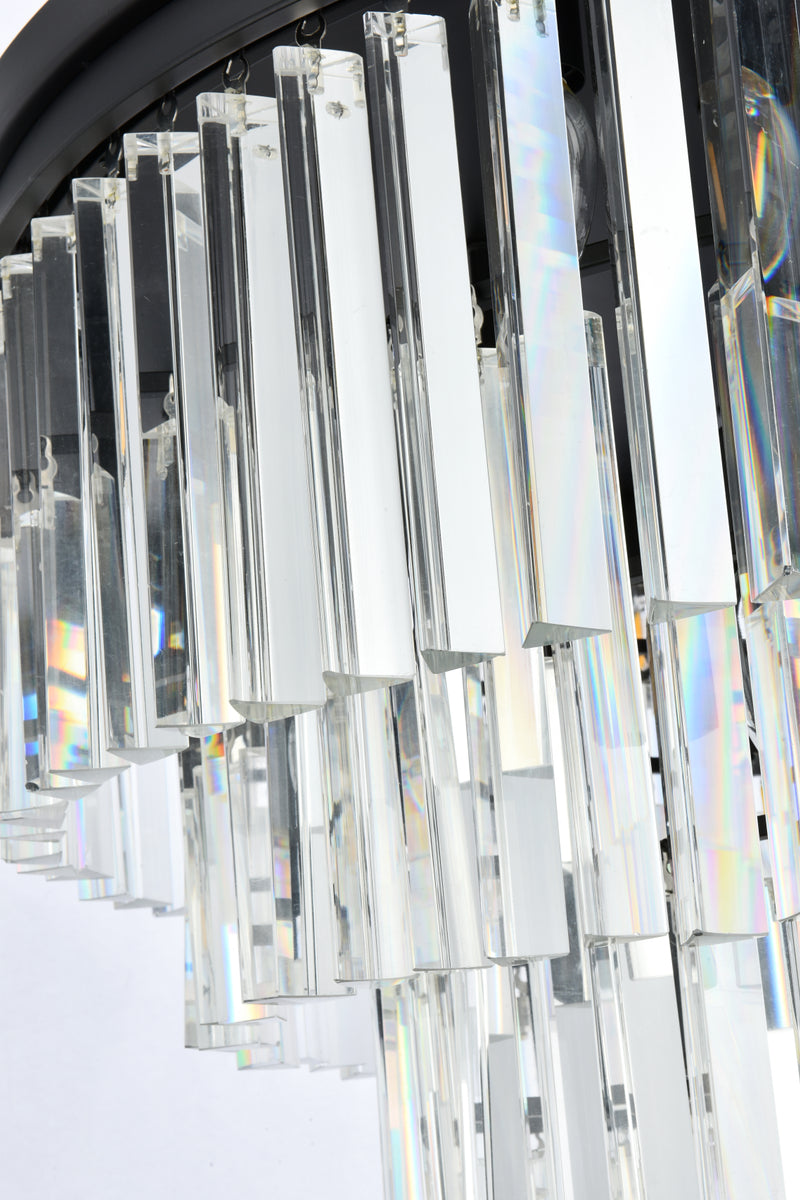 Sydney 17 light Matte Black Flush Mount Clear Royal Cut Crystal