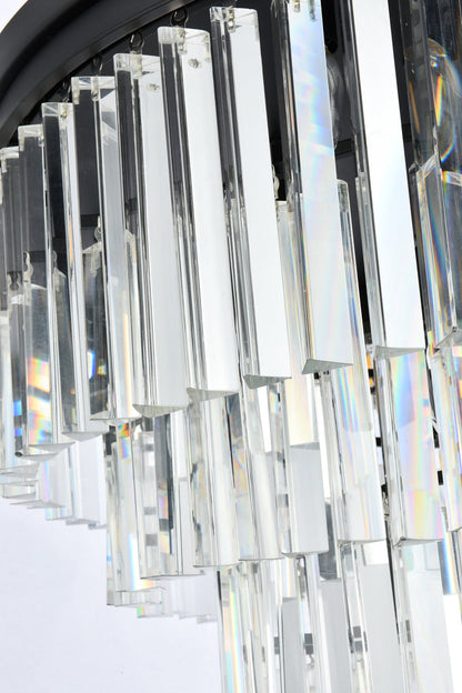 Sydney 17 light Matte Black Flush Mount Clear Royal Cut Crystal
