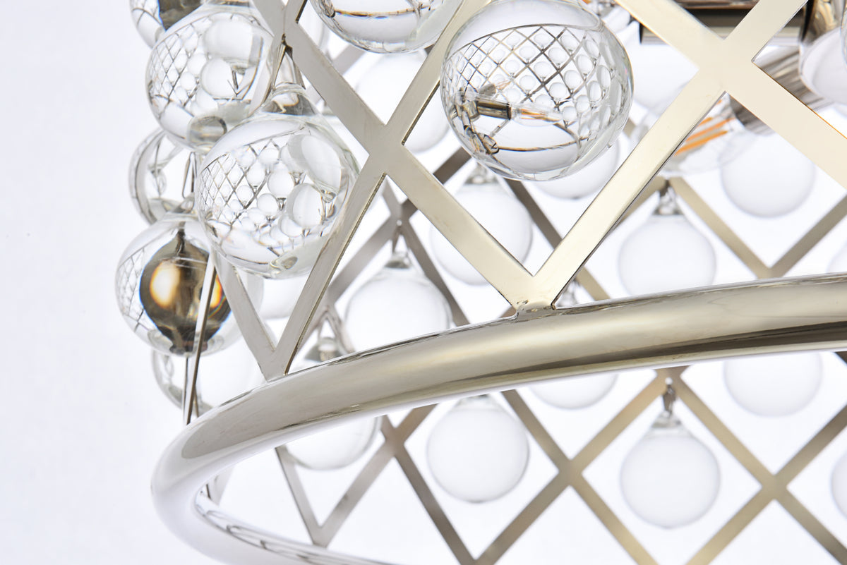 Madison 6 light polished nickel Pendant Clear Royal Cut Crystal