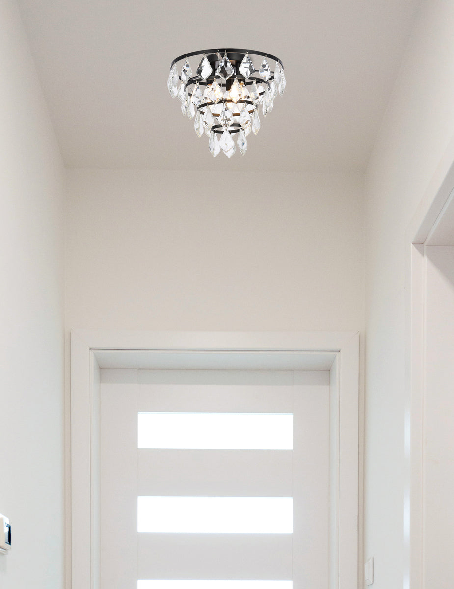 Ella 12 inch flush mount in black