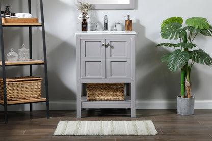 24 inch Single bathroom vanity in grey