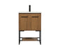 24 inch Single bathroom vanity in walnut brown