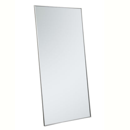 Metal frame rectangle mirror 36 inch in silver