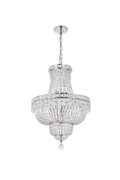 Tranquil 12 light Chrome Pendant Clear Royal Cut Crystal