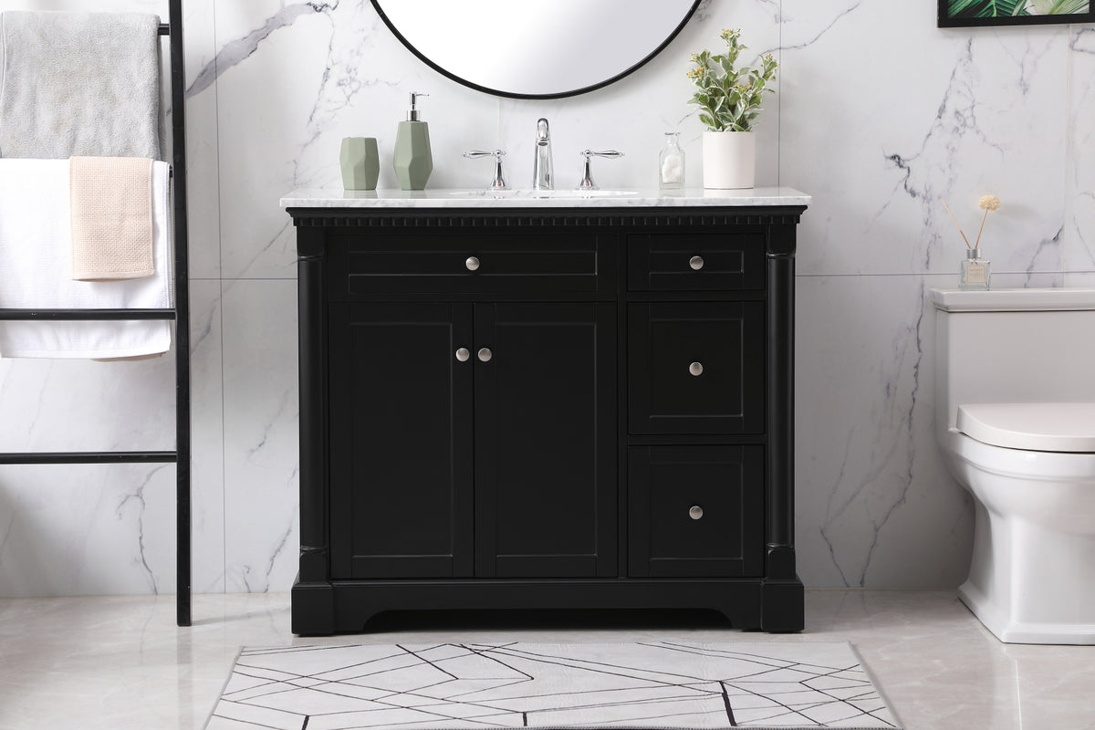42 inch Single bathroom vanity set in black