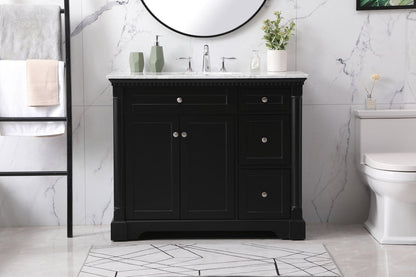 42 inch Single bathroom vanity set in black
