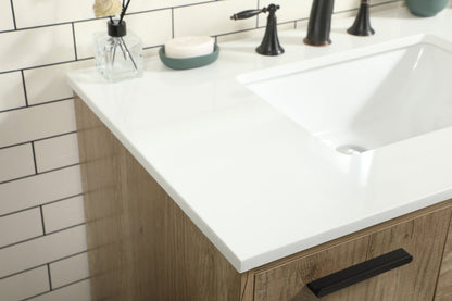 36 inch Single bathroom vanity in natural oak