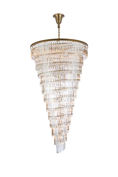 Sydney 48 inch spiral crystal chandelier in satin gold