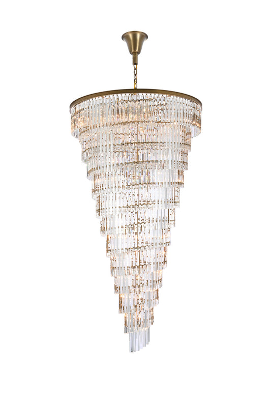 Sydney 48 inch spiral crystal chandelier in satin gold