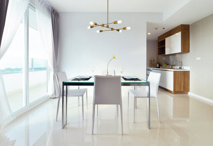 Xavier 6 lights pendant in brass