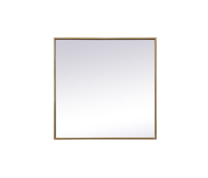 Metal Frame Square Mirror 24 inch in Brass