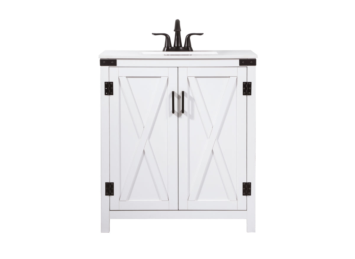 30 inch Single bathroom vanity in white