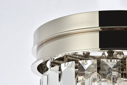 Sydney 3 light polished nickel Flush Mount Clear Royal Cut Crystal