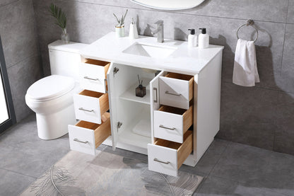 42 Inch SIngle Bathroom Vanity In White