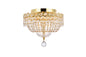 Century 4 light Gold Flush Mount Clear Royal Cut Crystal
