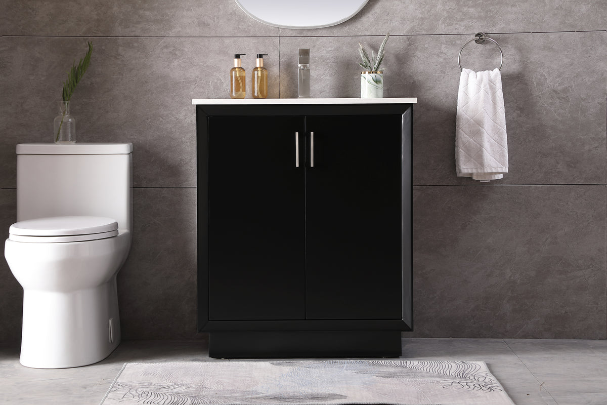 30 Inch SIngle Bathroom Vanity In Black