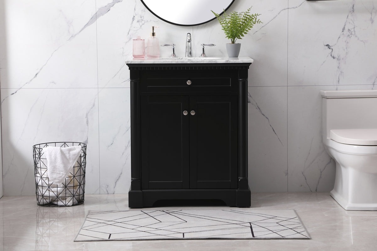 30 inch Single bathroom vanity set in black