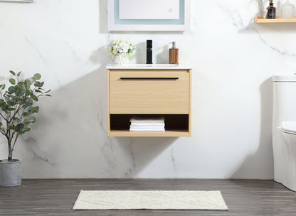 24 inch Single bathroom vanity in maple