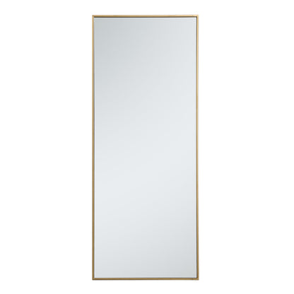 Metal frame rectangle mirror 24 inch in Brass