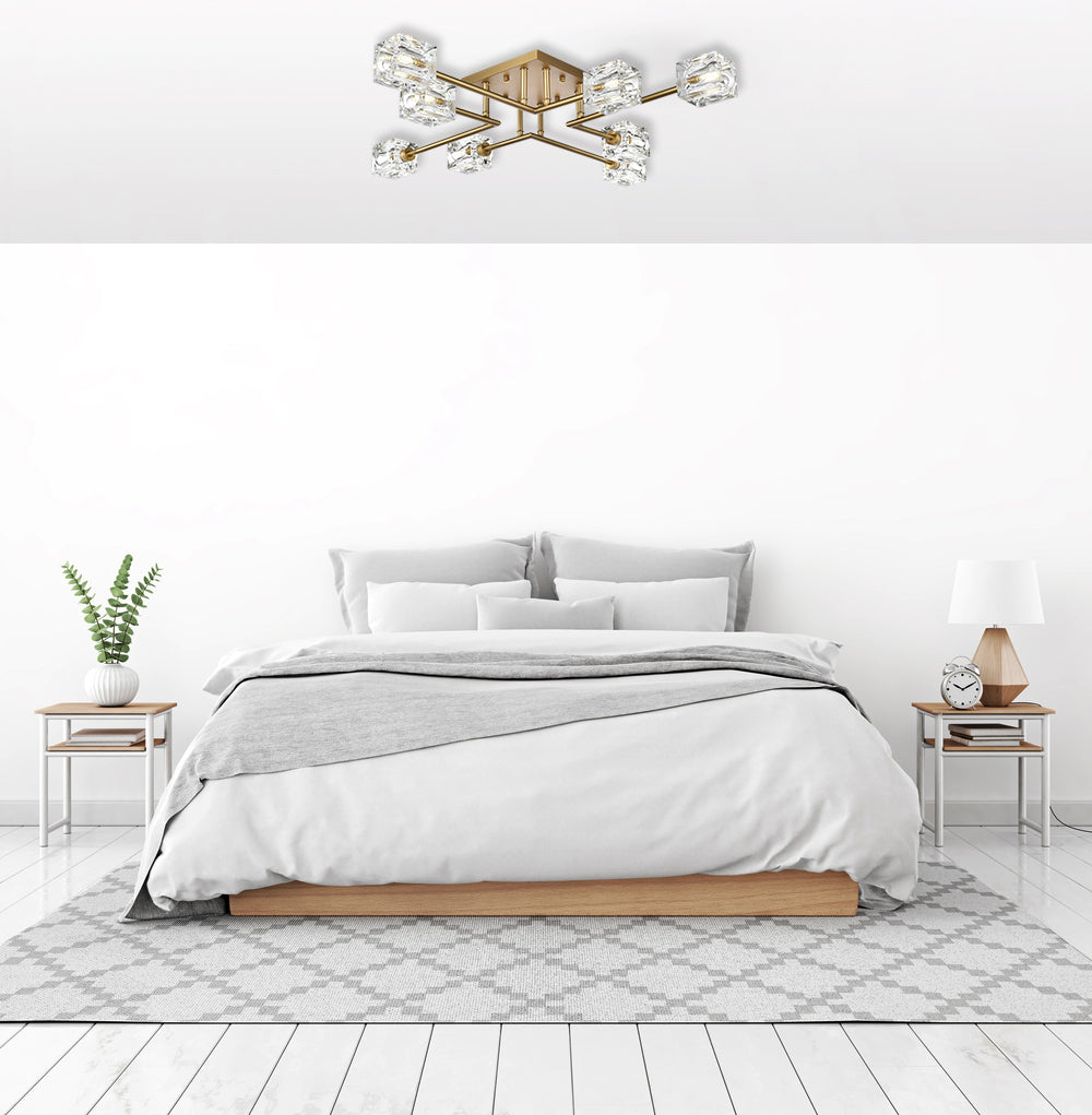 Lyra 32 inch Flush Mount in Satin Gold