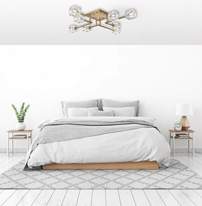 Lyra 32 inch Flush Mount in Satin Gold