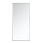 Metal frame rectangle mirror 30 inch in silver