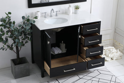 42 inch Single Bathroom Vanity in Black