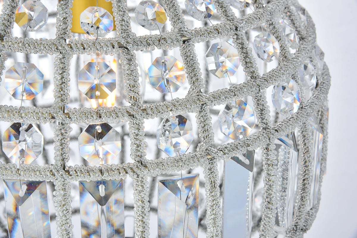 Olivia 1 light French Gold Pendant Clear Royal Cut Crystal