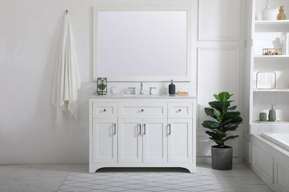 48 inch Single Bathroom Vanity in White