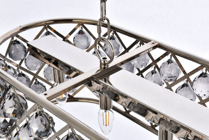 Madison 7 light polished Nickel Chandelier Silver Shade (Grey) Royal Cut Crystal